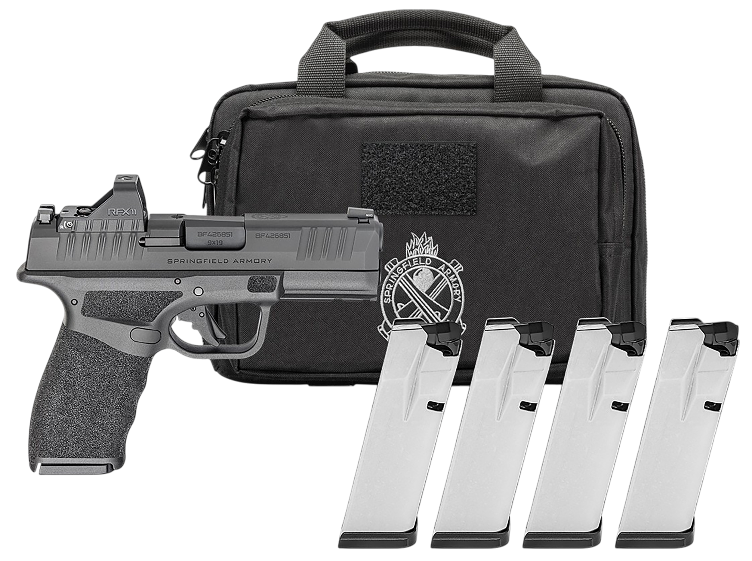 Springfield Hellcat Pro OSP Optic Ready Pistol HCP9379BOSP15PAC, 9mm, 3.70in, Textured Grips, Black Finish, 15 Rds