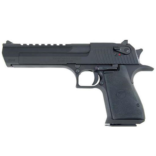 Magnum Research Desert Eagle, Single Action, Semi-automatic, Metal Frame Pistol, Full Size, 44 Magnum, 6" Barrel, Steel, Black, Rubber Grips, Fixed Sights, Ambidextrous Thumb Safety, 8 Rounds, 1 Magazine, Ambidextrous DE44