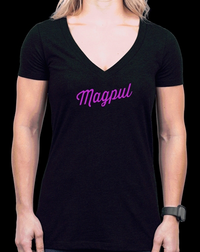 Magpul MAG1336-001-XL Rover Script Women's Black Cotton/Polyester Short Sleeve XL MAG1336001XL