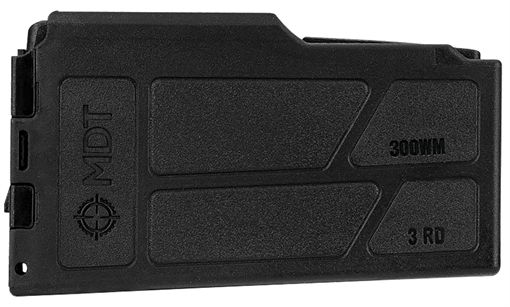 MDT Magazine, 300 Winchester Magnum, 3 Rounds, Fits Long Action 3.850" AICS Pattern, Polymer Construction, Black 106256-BLK 106256BLK
