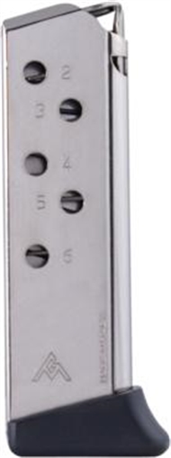 Mec-Gar Handgun Magazine Walther PPK .380 ACP Carbon Steel Tube Nickel 6 rds MGWPPKFRN