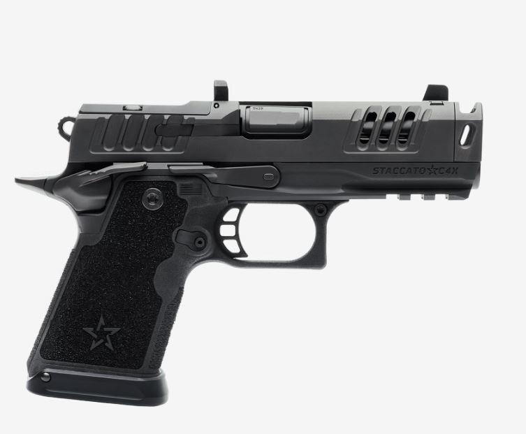 Staccato HD C4X 2011 Premier Pistol Package20-2701-000107-01, 9mm, 4", Textured Polymer Grips, DLC Black Finish, DLC Comp Barrel, Optic Ready, 15 Rds
