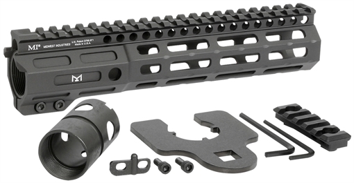 Midwest Industries Night Fighter 9.25" M-LOK Black Hardcoat Anodized Aluminum Includes Barrel Wrench, Nut, & 5 Slot Rail MINF925