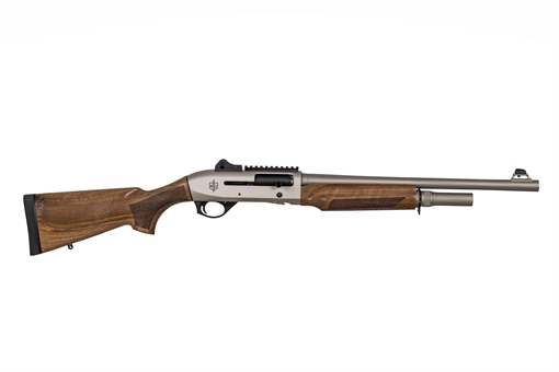 Military Arms Corporation MAC 2 Tactical Marine Wood, Semi-automatic Shotgun, 12 Gauge, 3" Chamber, 18.5" Barrel, Turkish Walnut Wood Stock and Forearm, Electroless Nickel Marine Finish, Ghost Ring Rear and Blade Front Sights, 5 Rounds, Includes Benelli/Mo
