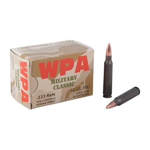 Wolf Military Classic Rifle Ammunition .223 Rem 55 gr FMJ 3241 fps - 20/box MC22355FMJ
