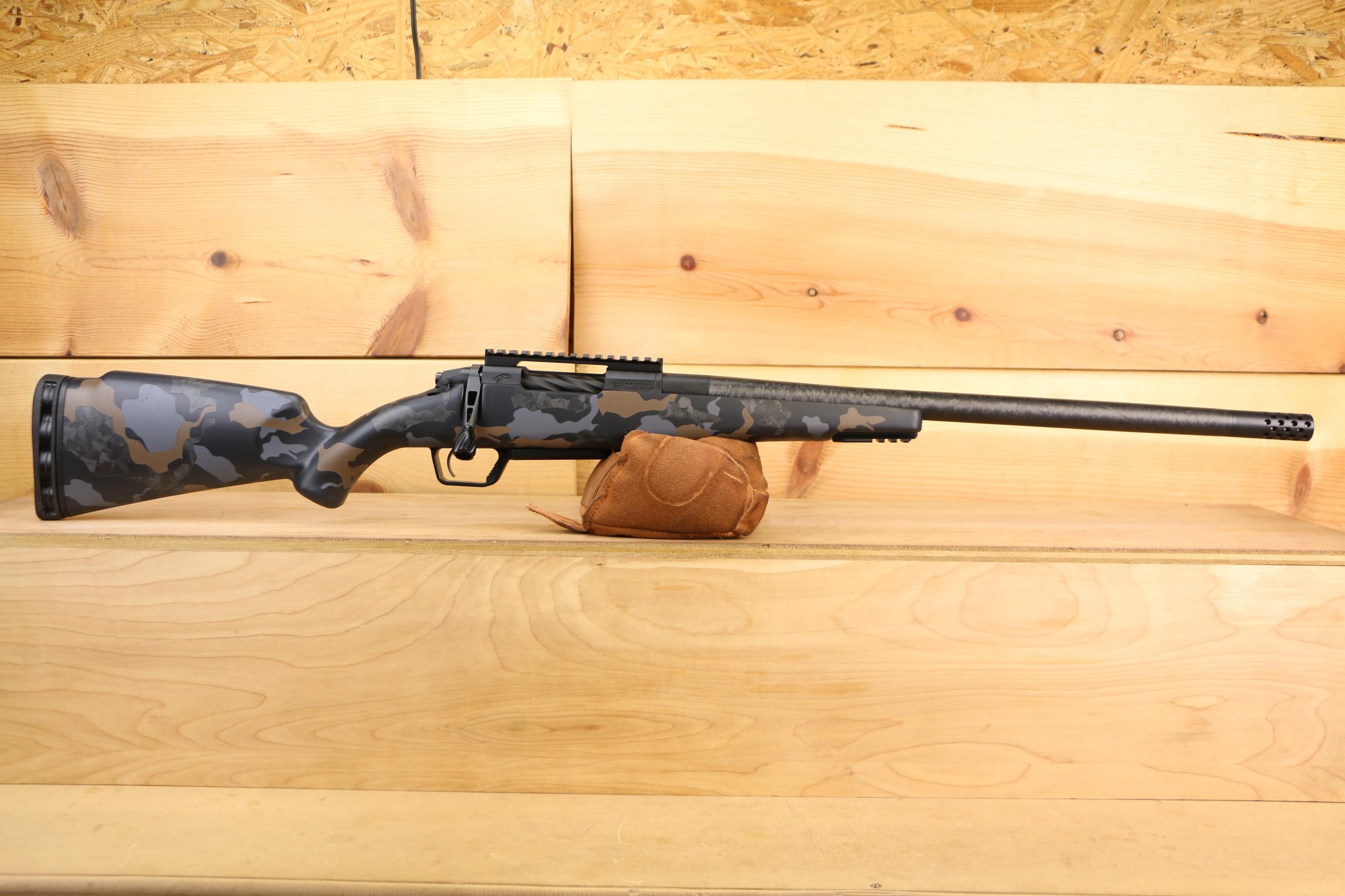 Fierce Carbon Rogue XP Rifle ROGSCX65PRC20AB, 6.5 PRC, 20", Carbon Bull Barrel, Radial Brake, Distressed Tan/Custom Chopped Carbon Camo Finish