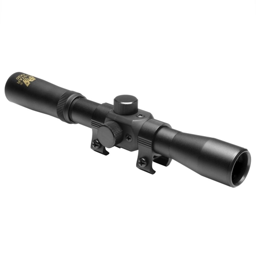 NcStar 4x20mm Compact Air Rifle Scope with 3/8" DT Rings / Blue Lens SCA420B