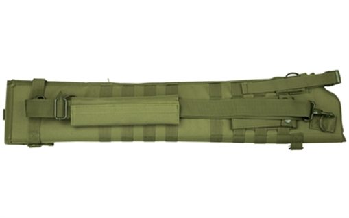 NcSTAR Shotgun Scabbard, Green, Nylon, 29" Length, Six Metal D-Ring locations, Includes Padded Shoulder Sling CVSCB2917G