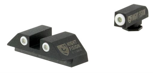 Night Fision Tritium Night Sights For Glock Green Tritium White Outline Front Sight- Green Tritium Black Outline Rear Sight Glock 17/17L/19/22 GLK001003WGZ