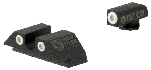 Night Fision Tritium Night Sights For Glock Green Tritium White Outline Front Sight- Green Tritium White Outline Rear Sight Glock 42/43/43X GLK003007WGW