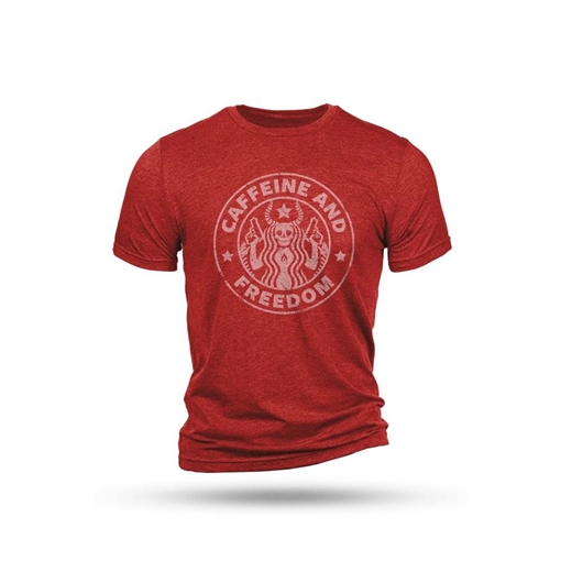 Nine Line Caffeine and Freedom T-Shirt Red M CAFFREE-TS-RED-M
