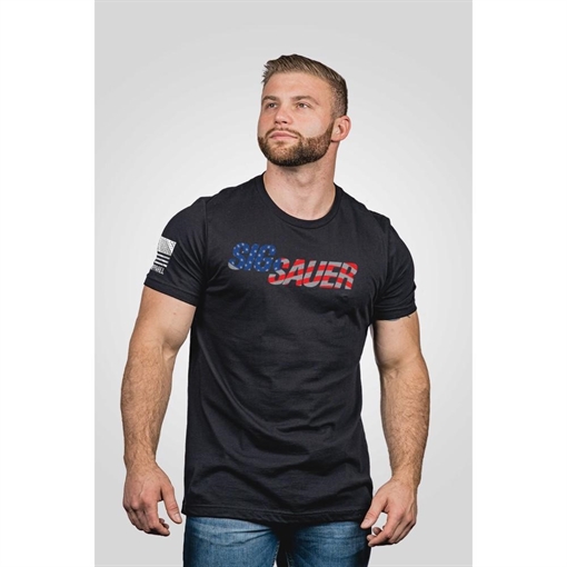 Nine Line Sig Sauer USA Flag Short Sleeve Shirt Black S SIG2020-TS-BLACK-S