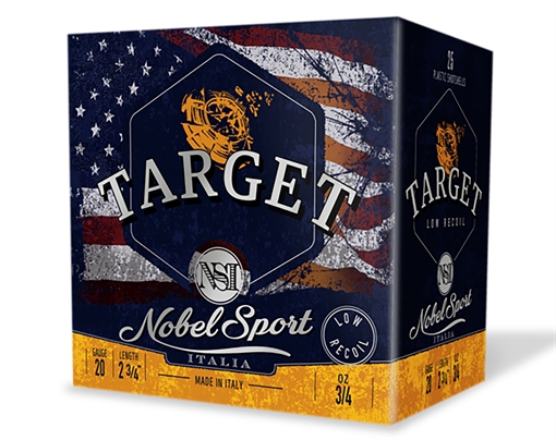 Nobel/eurosports Llc Target Low Recoil 20Gauge 2.75" 3/4oz 8Shot 25 Per Box/10Case ANSLR208