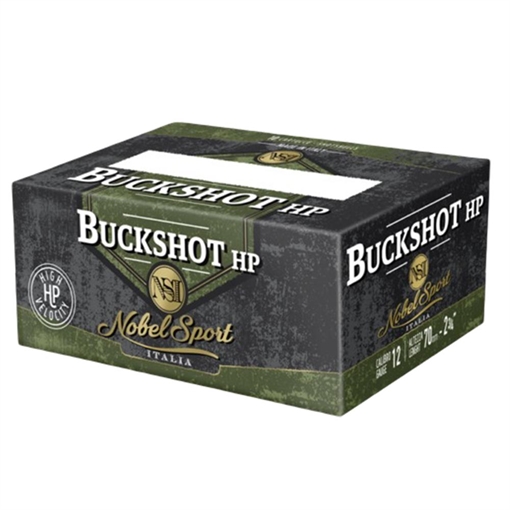 Nobel Law Enforcement Buckshot Shotshells 12ga 2-3/4" 27-pellet 1325fps #4B 250/ct ANS124BK10C