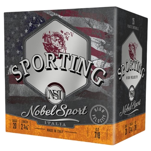Nobel Sport Target Sporting Clays Shotshells 20ga 2-3/4" 7/8oz 1275fps #7.5 25/ct ANS20SC75