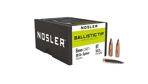 Nosler Nosler Ballistic Tip Hunting Bullets 6mm 90 gr. Spitzer Point 50 pk. 24090