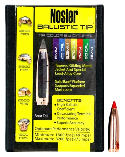 Nosler Ballistic Tip, .284 Diameter, 7MM, 140 Grain, Spitzer Boat Tail, 50 Count 28140