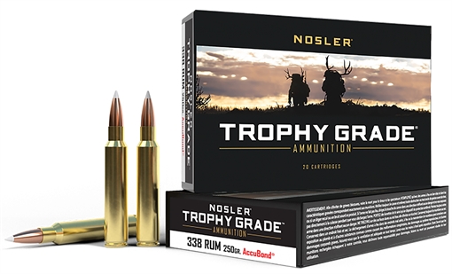Nosler Trophy Grade 338RUM 250gr Nosler AccuBond 20 Per Box/10 Case 48952