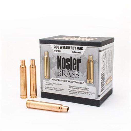 Nosler Unprimed Brass Rifle Cartridge Cases 50/ct .300 Wby Magazine 10180