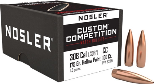 Nosler Custom Competition Bullets .30 cal .308" 175 gr HPBT 100/ct 53952