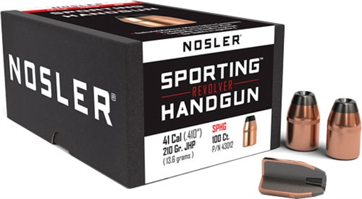 Nosler Sporting Handgun Revolver Bullets .41 cal .410" 210 gr JHP 100/ct 43012