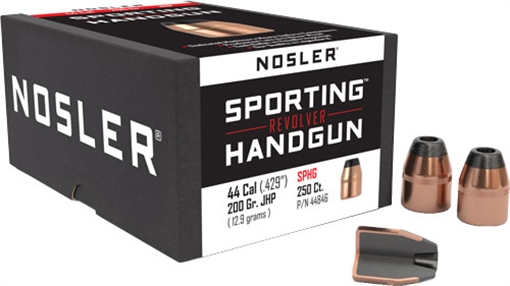 Nosler Nosler Sporting Handgun Revolver Bullet .44 Cal. 200 gr. Jacketed Hollow Point 250 pk. 44846