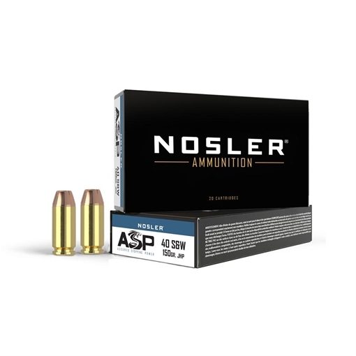 Nosler Assured Stopping Power Handgun 40S&W 150gr Jacketed Hollow Point 50 Per Box/10 Case 51181