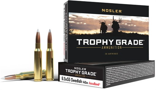 Nosler Trophy Grade 6.5x55Swedish 140gr Nosler AccuBond 20 Per Box/10 Case 60022