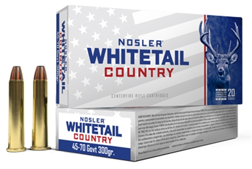 Nosler Whitetail Country, 45-70 Government, 300 Grain, Straight Wall Bullet, 20 Round Box 0540416 40145