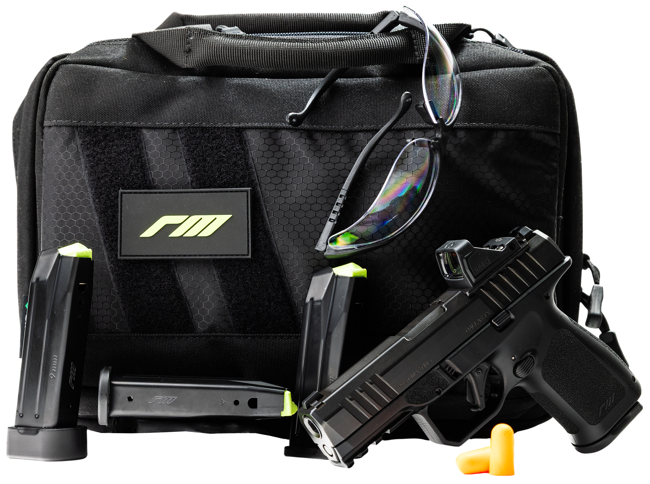 Rost Martin RM1C Bundle Optic Ready Pistol RM1CBLKOSP10RR, 9mm, 4in, Textured Grips, Black Finish, 10 Rds