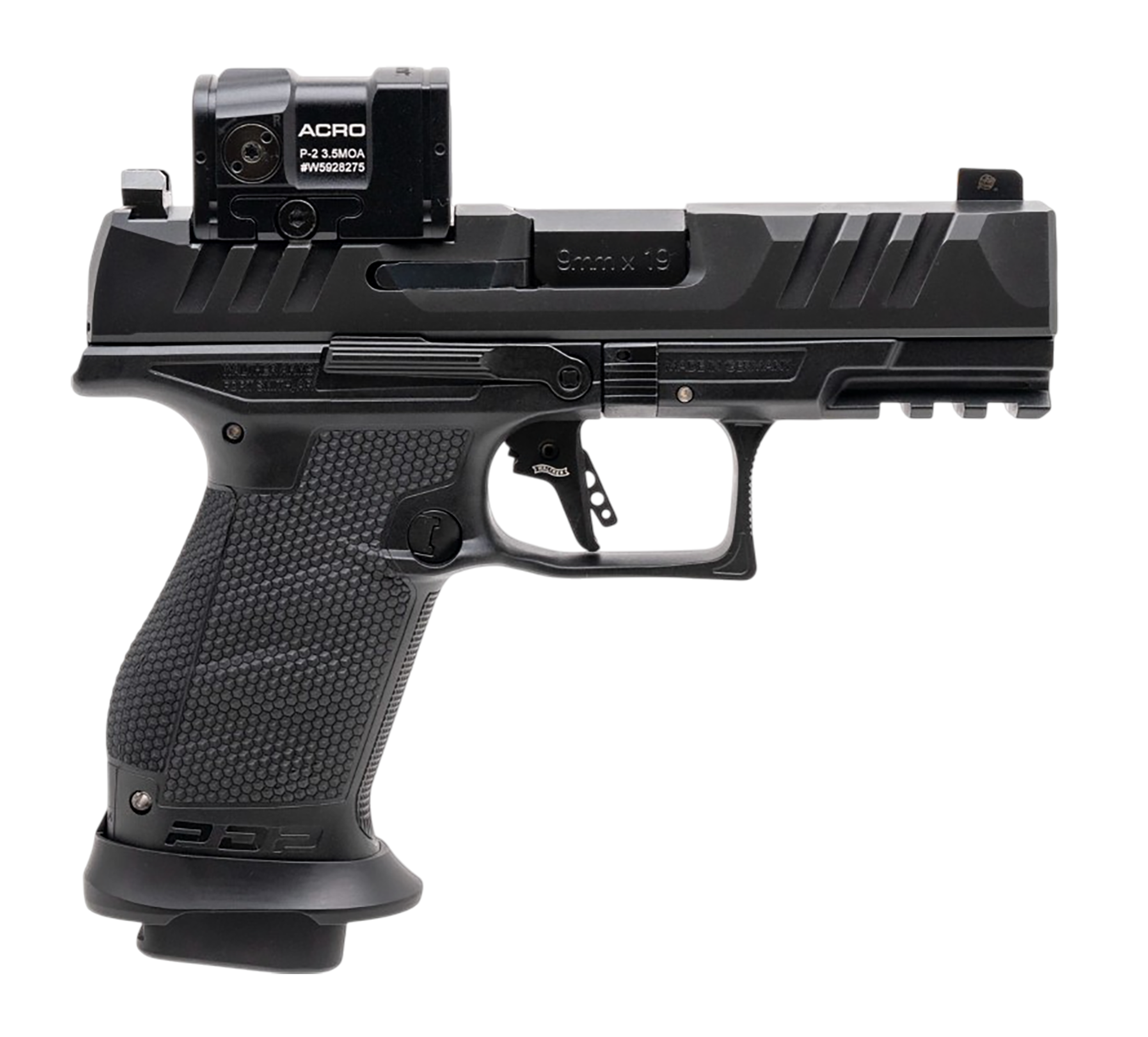 Walther PDP Pro w/Optic Optic Ready Pistol 4797067, 9mm Luger, 4in, Interchangeable Backstrap, Black Finish, 18 Rds