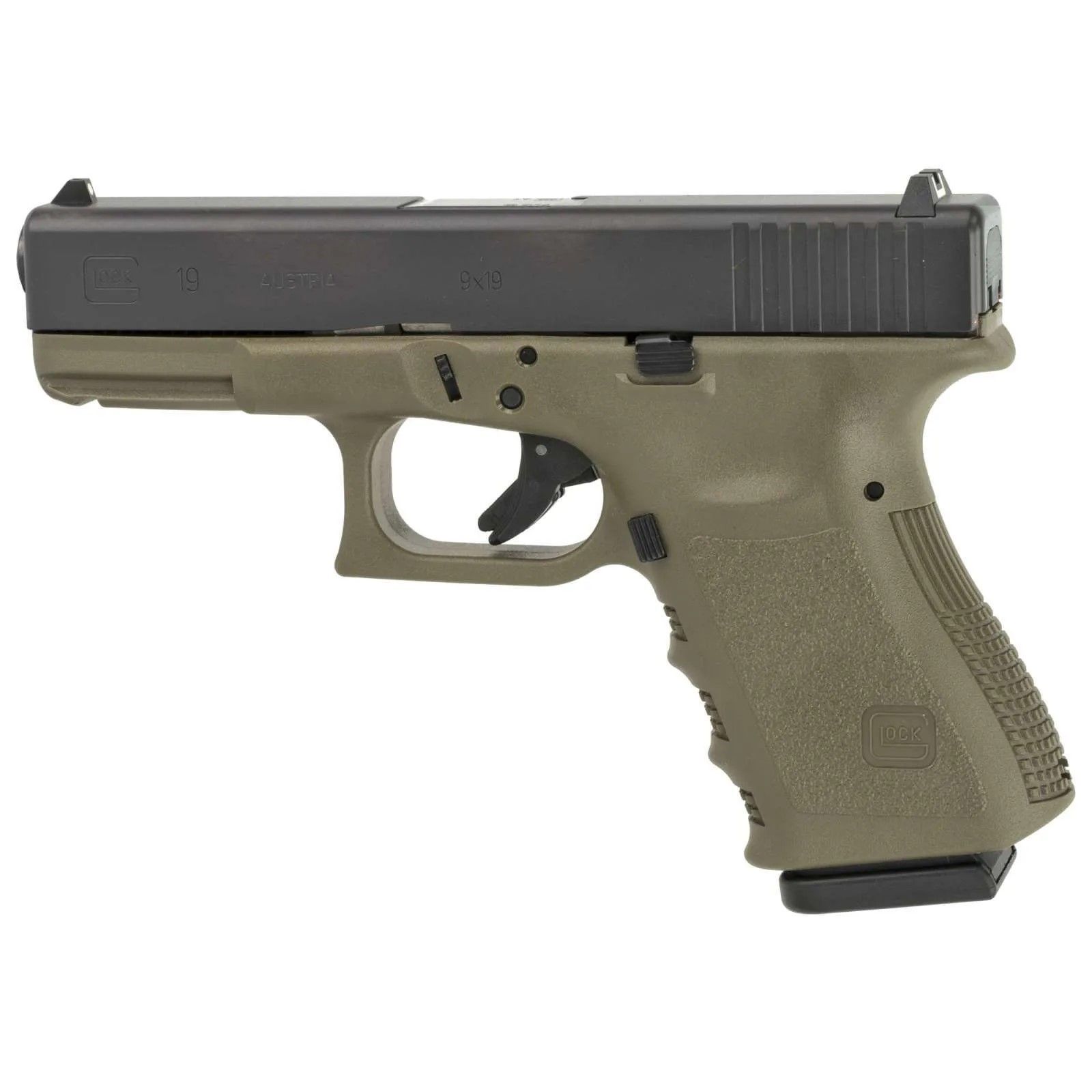 Glock G26 Pistol PR26579, 9mm, 3.42in, ODG Frame Grips, 10 Rds