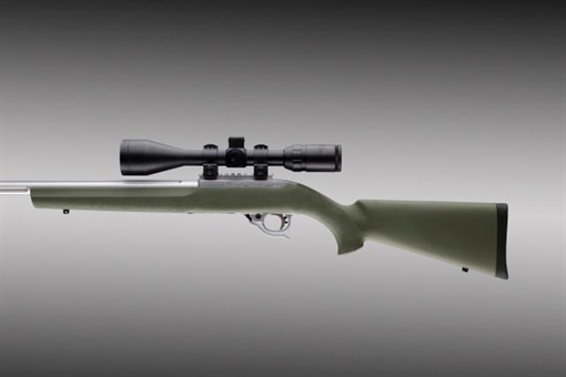 Hogue OverMolded Rifle Stock Aluminum Pillar Bedded OD Green Synthetic for Ruger 10/22 with .920 Barrel Diameter 22210