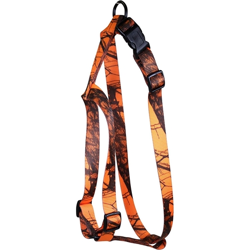 Omnipet Kwik Klip Adjustable Nylon Pet Harness 5/8" 1 Ply Mossy Oak Blaze Orange Camo 17S-BLZ