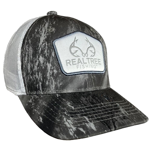 Outdoor Cap Realtree Fishing Grey/White Mesh Back w/Woven Realtree label RTF03A GW
