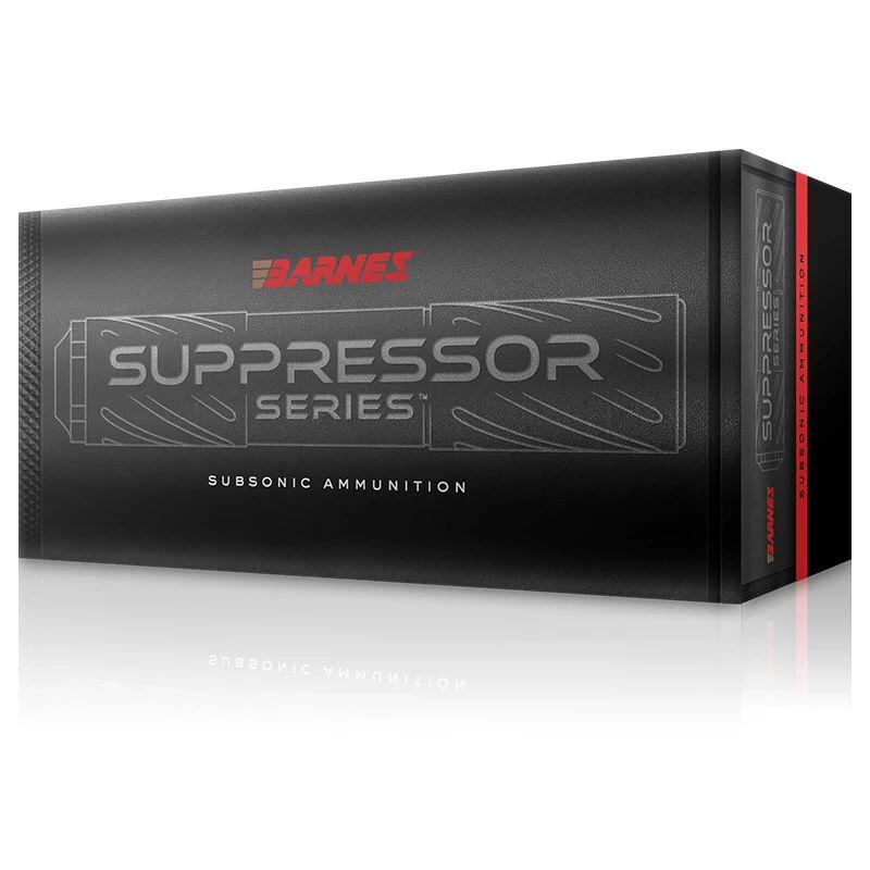 Barnes Suppressor Series Subsonic Handgun Ammunition 32522, 9MM, Sierra JHP, 147 GR, 985 fps, 50 Rd/Bx