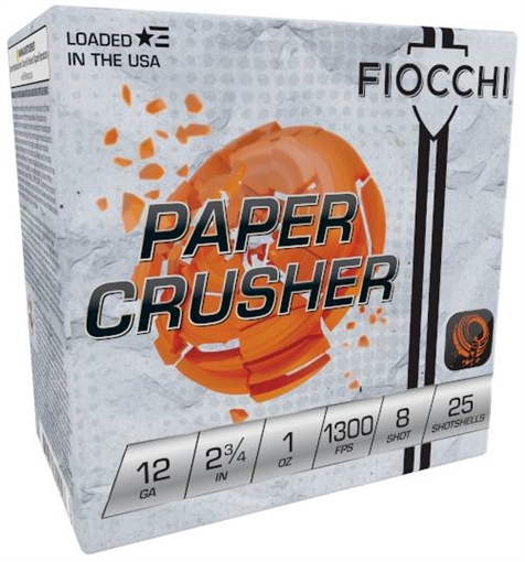 FIOCCHI PAPER CRUSHER TARGET AMO 12GA 2.75 IN 1 OZ #8 1300FPS 25-RD ( 10 BOXE SPER CASE ) 12FPCRS8