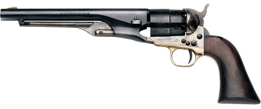 Pietta 1860 Old West 44 Cal 8" 6rd Blued & Engraved Cylinder, Blued Steel Barrel, Wood Grip PF60OWS448