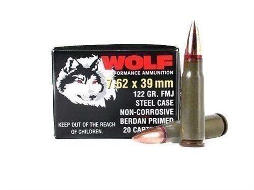 WOLF AMO 7.62X39MM 123GR HP STEEL CASE 20-RD BOX (50 BOXES PER CASE) 762BHP