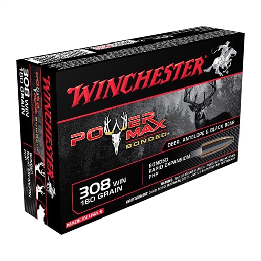 Winchester 308 WINCHESTER 180GR PROTECTED HOLLOW POINT 20/BOX X3086BP