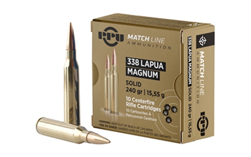 Prvi Partizan Match, 338 Lapua, 240 Grain, Full Metal Jacket, 10 Round Box PPM338