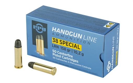 PPU Handgun 38Special 158gr Lead Round Nose 50 Per Box/10 Case PPH38SL