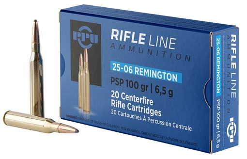 PPU Standard Rifle 25-06Rem 100gr Pointed Soft Point 20 Per Box/10 Case PP2506P