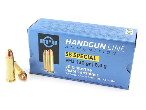 PPU Handgun Line .38 Special, 130gr, FMJ, 50rd Box