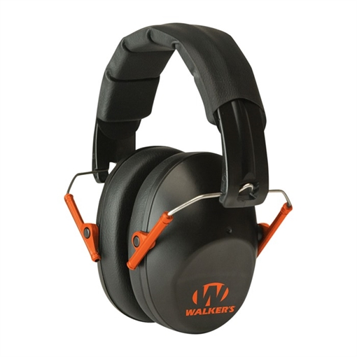 Walkers Game Ear PRO LOW PROFILE FOLDING MUFFS-BLACK & ORANGE GWP-FPM1-BKO