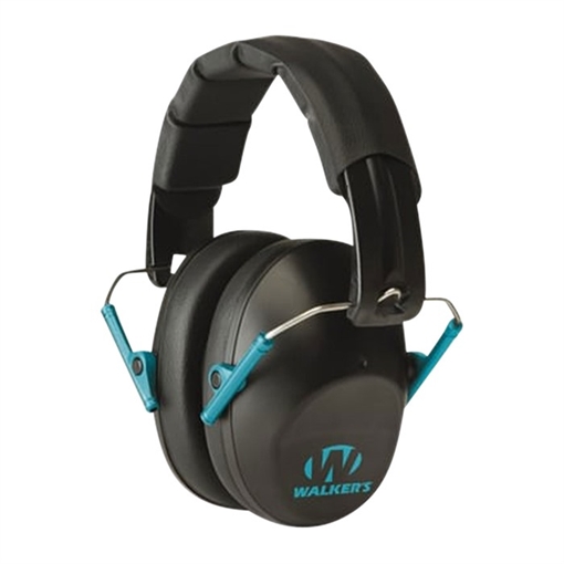 Walkers Game Ear PRO-LOW PROFILE FOLDING MUFF BLACK/TEAL GWP-FPM1-BKTL