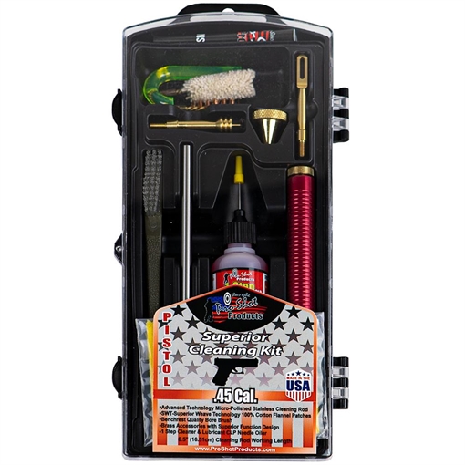 Pro-Shot Products Premium Classic Pistol Cleaning Kit, For 45 Caliber, Box P45KIT