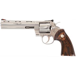 Colt Python 6″ Stainless Steel .357 Mag Walnut Grips #SP6WTS