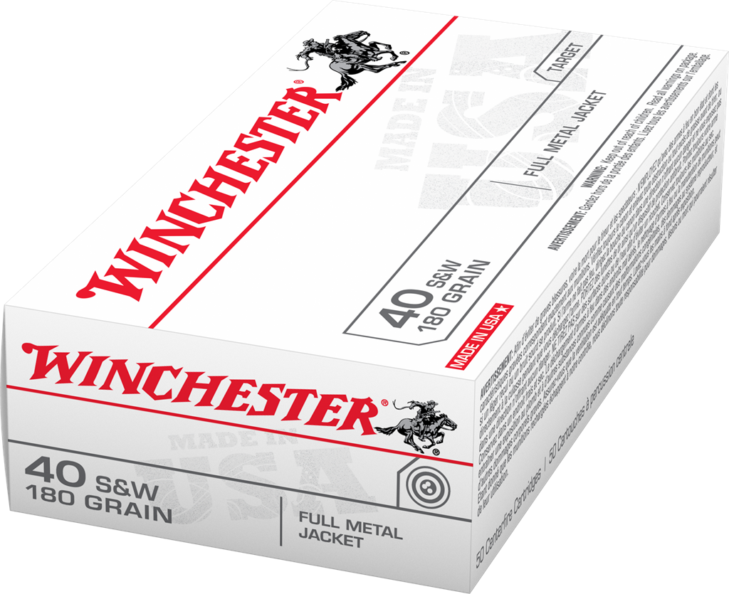 Winchester USA .40 S&W 180gr. FMJ 500rd Case #Q4238 CS