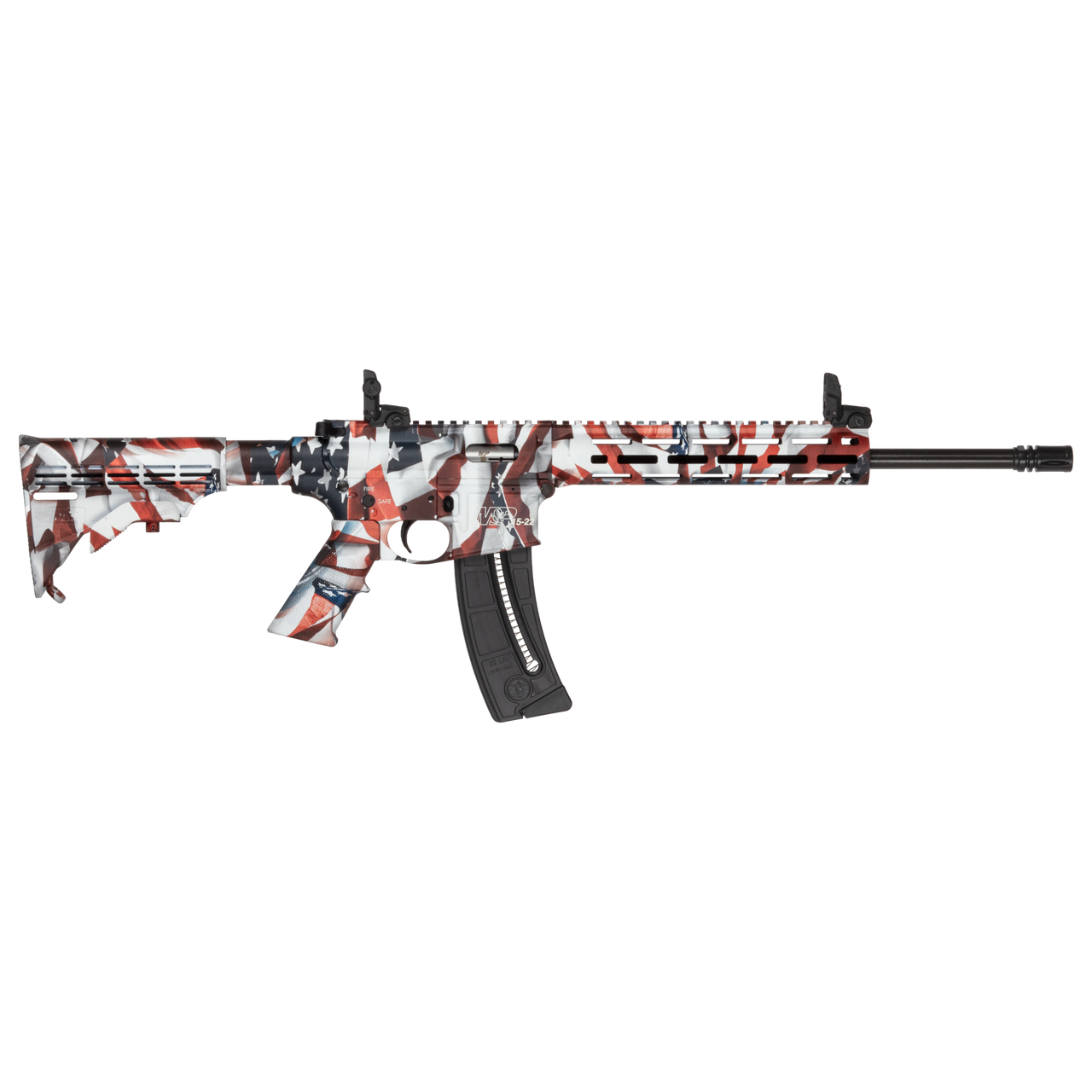 Smith and Wesson M&P15-22 Sport Rimfire Rifle 14714, 22LR, 16.5", American Flag Finish, 25 Rds